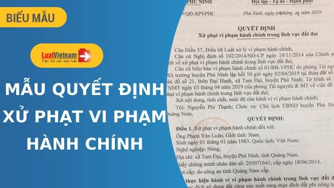 Mẫu Quyết định xử phạt vi phạm hành chính chuẩn Nghị định 97