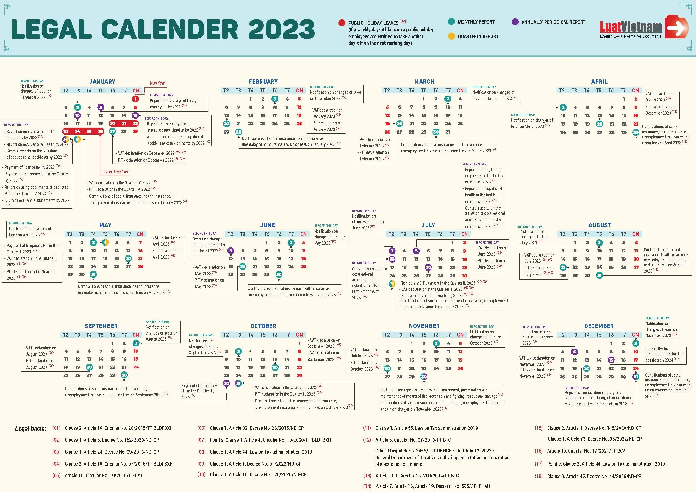 Legal Calendar 2023